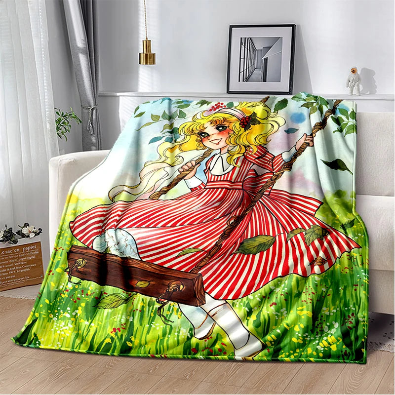 Weiches Flanell-Wurfdecke mit charmanten Anime-Cartoon-Motiven
