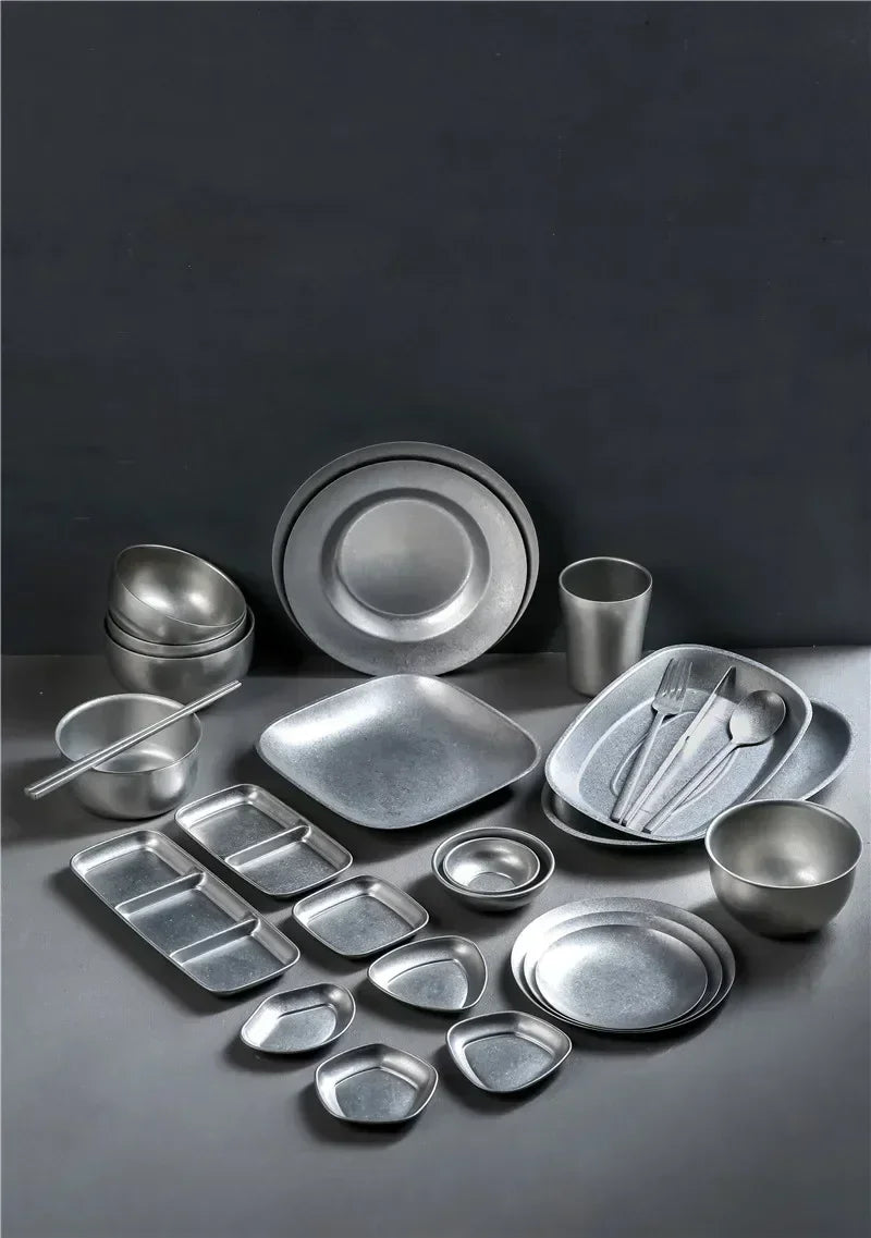 Elegante Edelstahl-Dessertteller