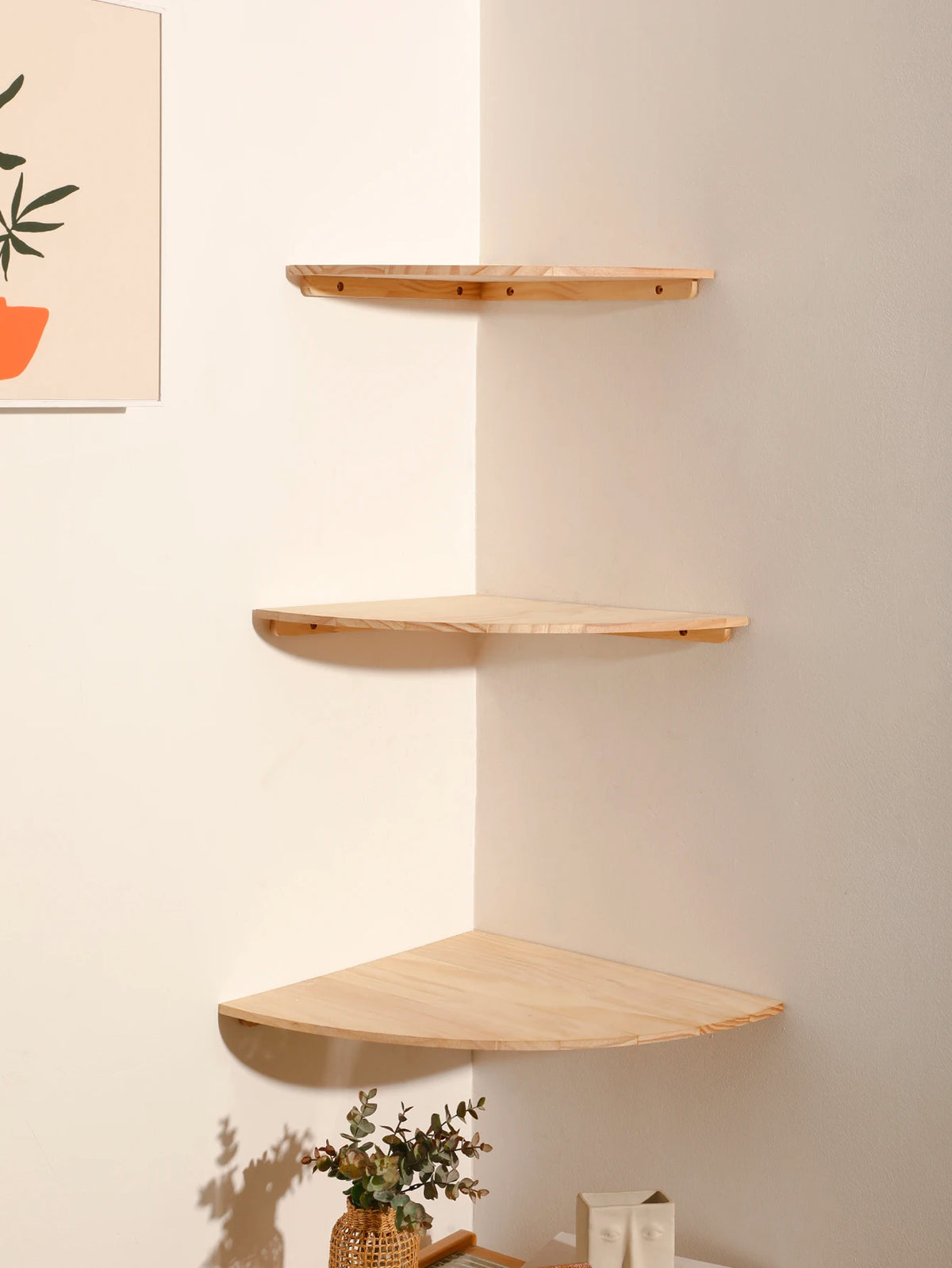 Elegante Wandregale mit abgerundeten Ecken