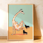 Lustiges Skateboard-Dackel Canvas Print Poster