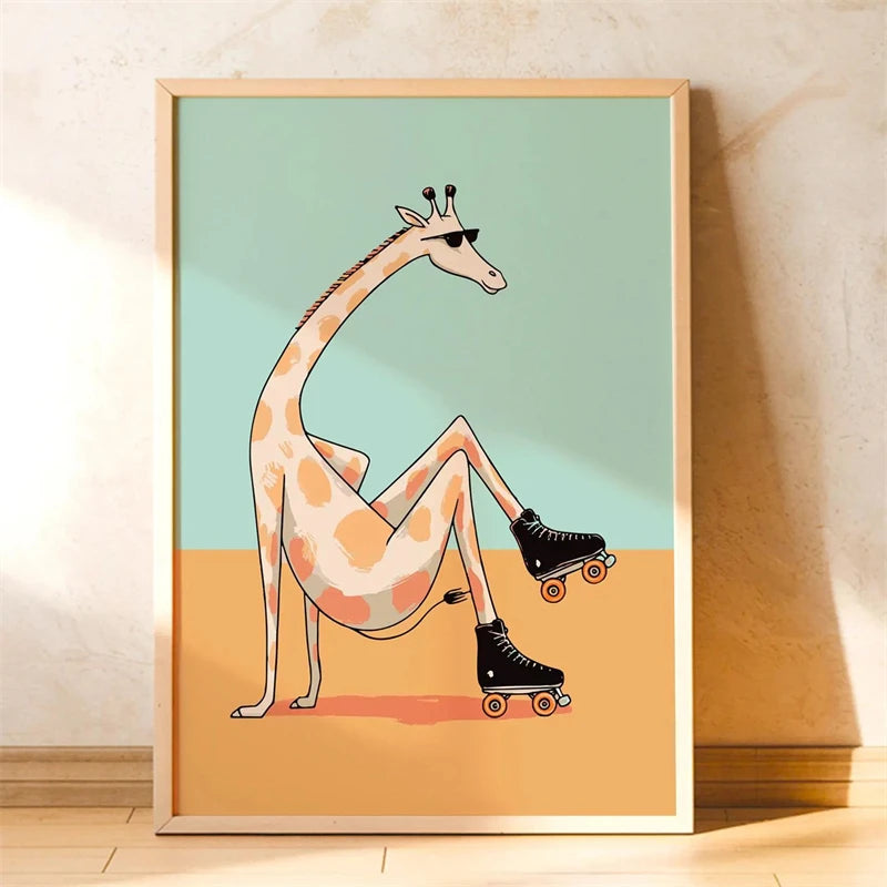 Lustiges Skateboard-Dackel Canvas Print Poster
