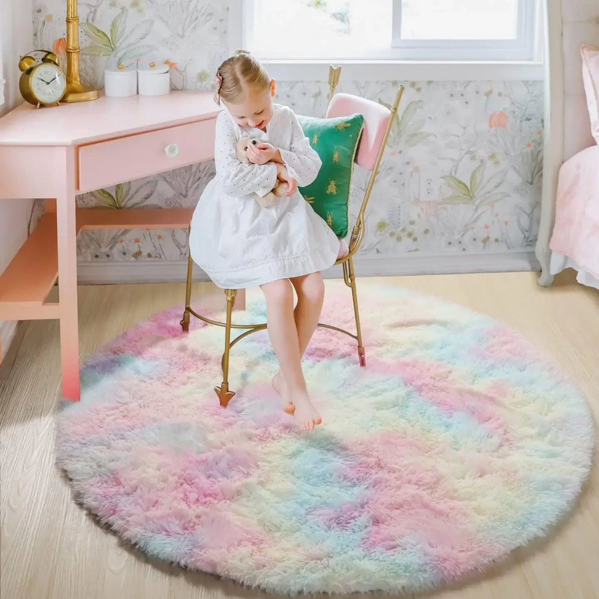 Weiches, flauschiges rundes Plüschteppich