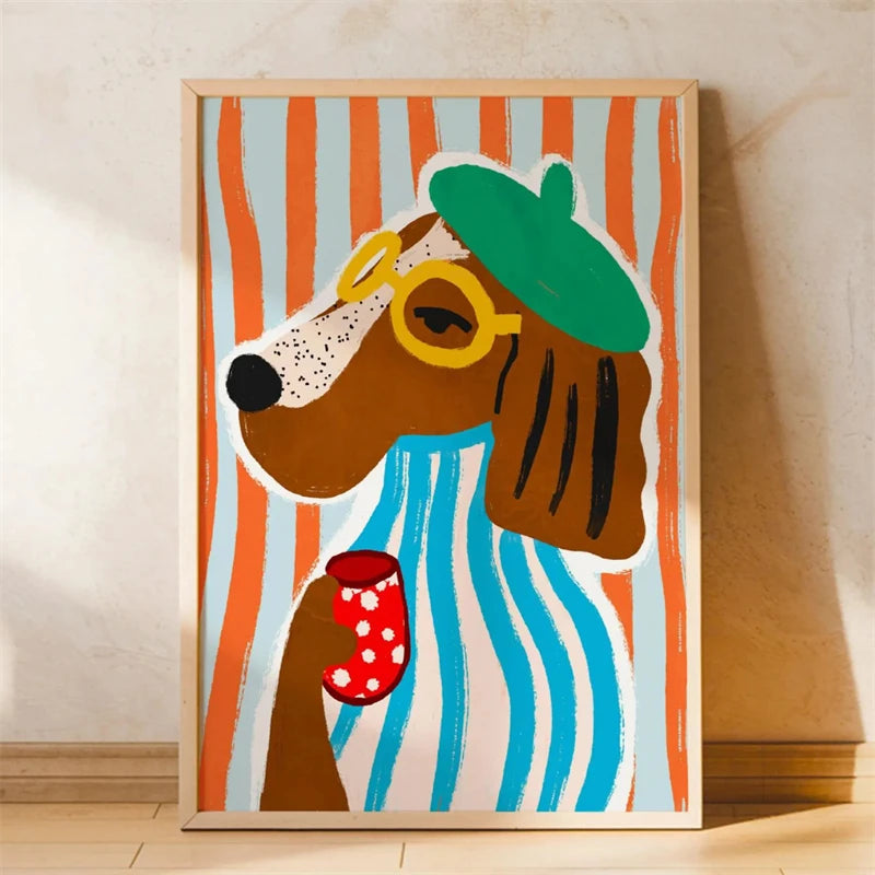 Lustiges Skateboard-Dackel Canvas Print Poster