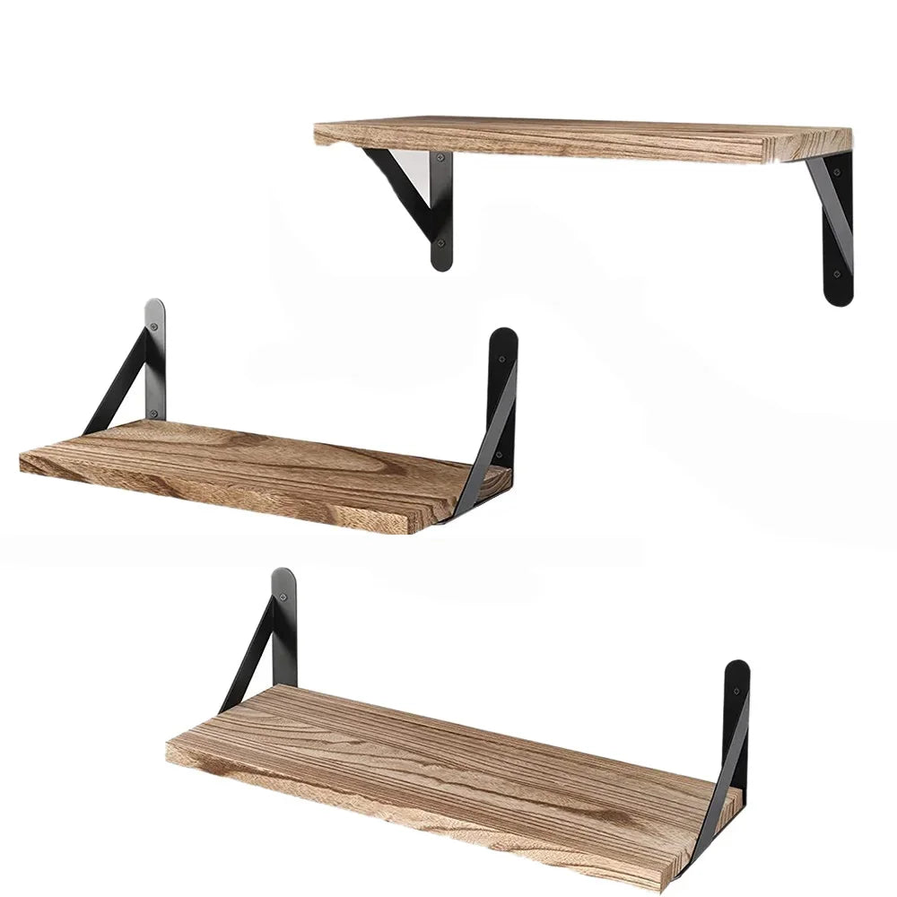 Elegante hängende Holzregale